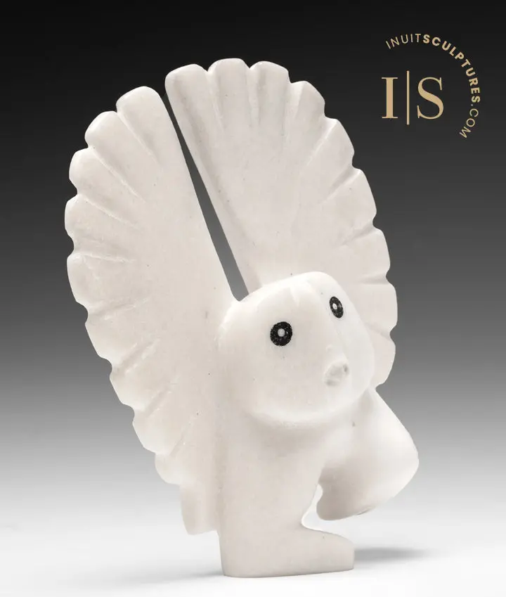 7-Inch Owl Carving By Adamie Mathewsie – 'Crystal' 1
