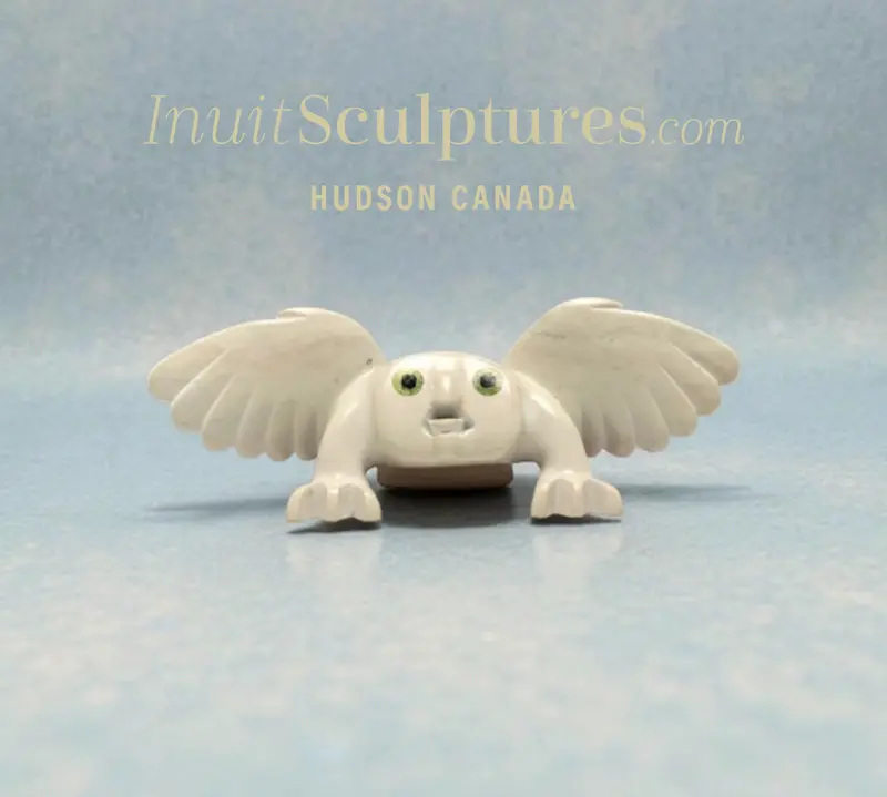 7-Inch Owl Carving By Toonoo Sharky, 'Minion #7 — White Christmas' 1