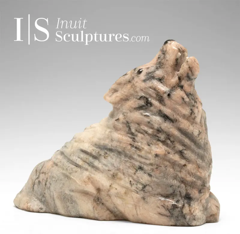 7-Inch Resting Wolf Sculpture By Chris Bourke, 'Xena' Edition 1