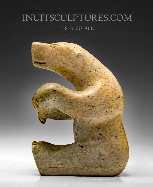 7-Inch Seated Bear Carving By Jonasie Faber 1