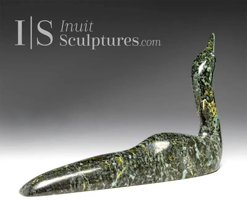 7-Inch Swan Carving By Ning Ashoona – 'Precious Stone' 1