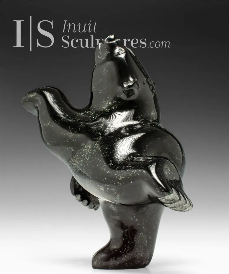 8-Inch Dancing Bear Carving By Johnny Manning, 'Fine Lines' 1