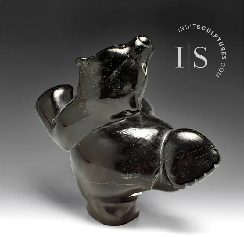 8-Inch Dancing Bear Figure By Markoosie Papigatok – 'Skate Nunavut' 1