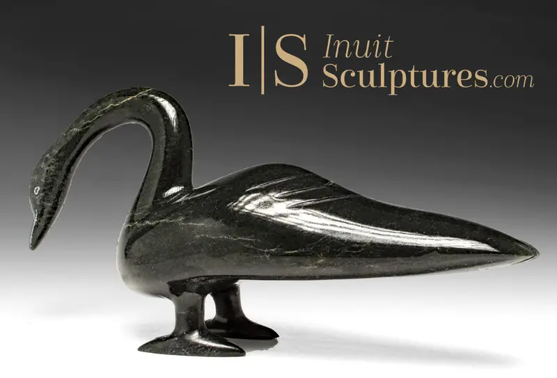 8-Inch Goose Sculpture By Ning Ashoona – 'Christmas Goose' 1