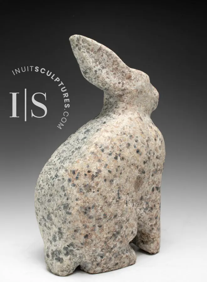 8-Inch Kinetic Arctic Hare By Jutai Qimirpik – 'Hippity Hop' 1