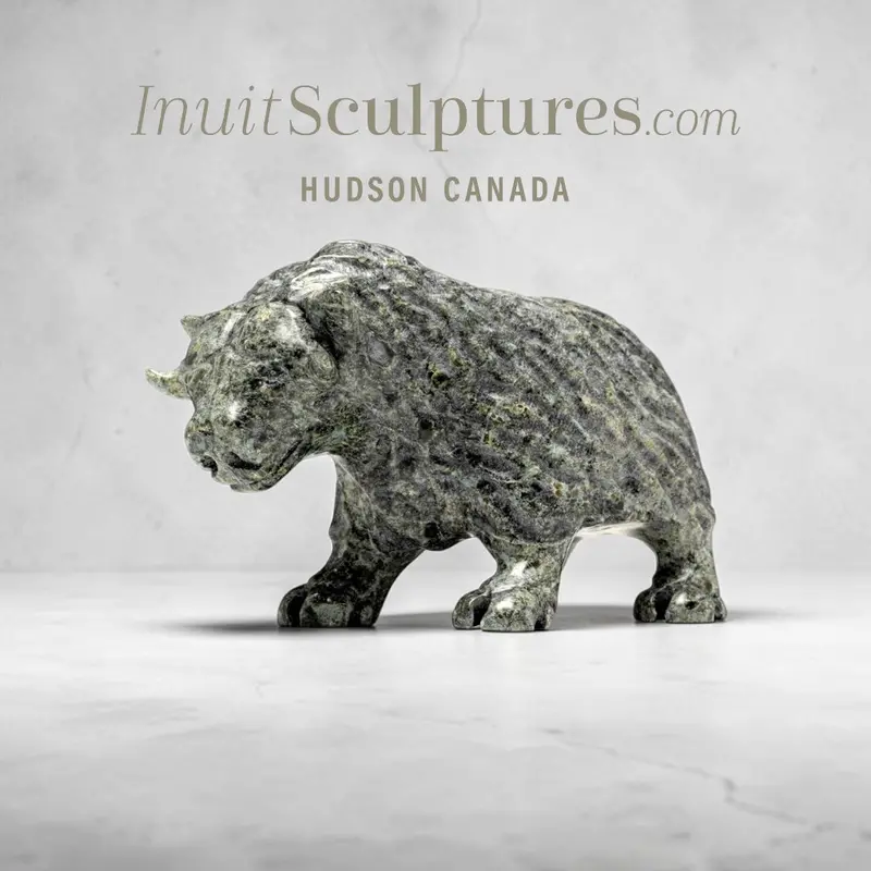 8-Inch Muskox Sculpture By Kelly Etidloie – 'Mountain Man' 1