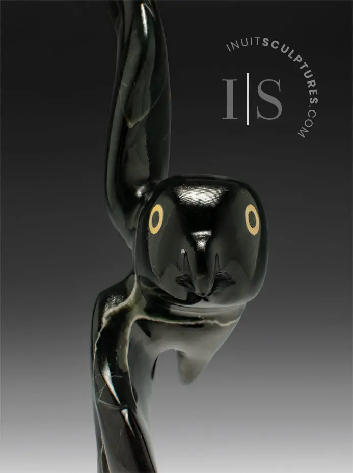8-Inch Owl Carving By Toonoo Sharky, 'Loungewear' 1