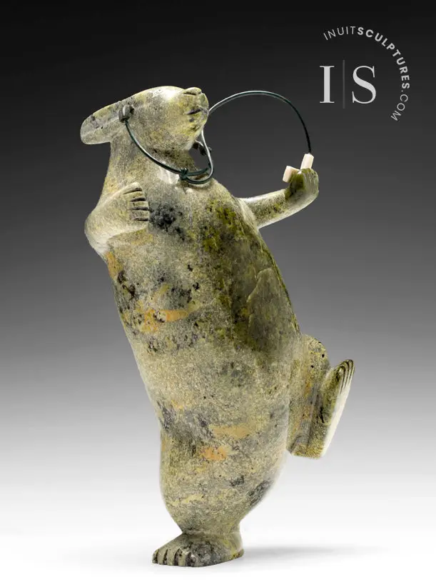 8-Inch Signature Dancing Rabbit With Ipod 'Music Scene' By Pits Qimirpik — Curator'S Choice 1