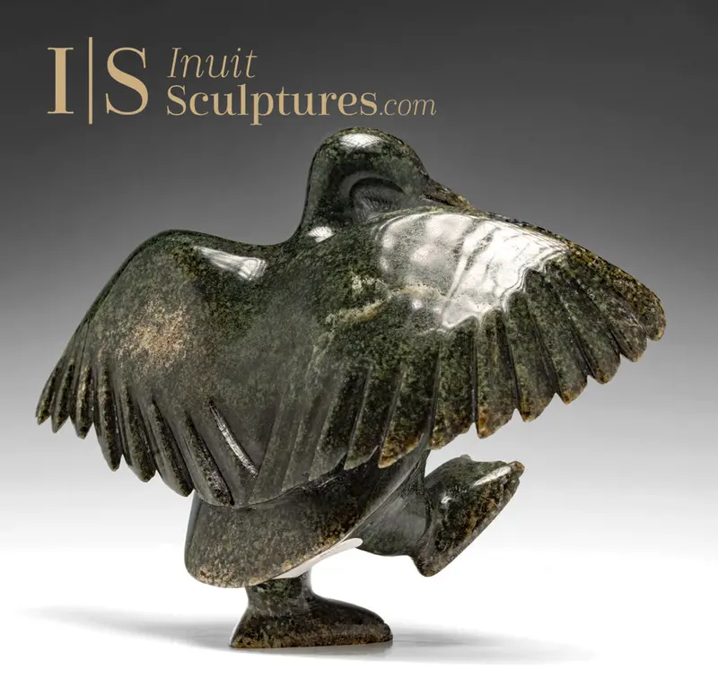 8-Inch Signed Dancing Goose Sculpture By Pudlalik Shaa – 'Churchill' 1