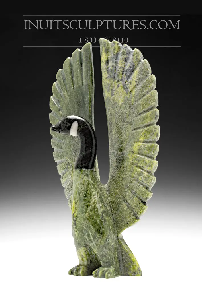 9" Canada Goose Sculpture 'Proud Canada Goose' By Johnnysa Mathewsie 1