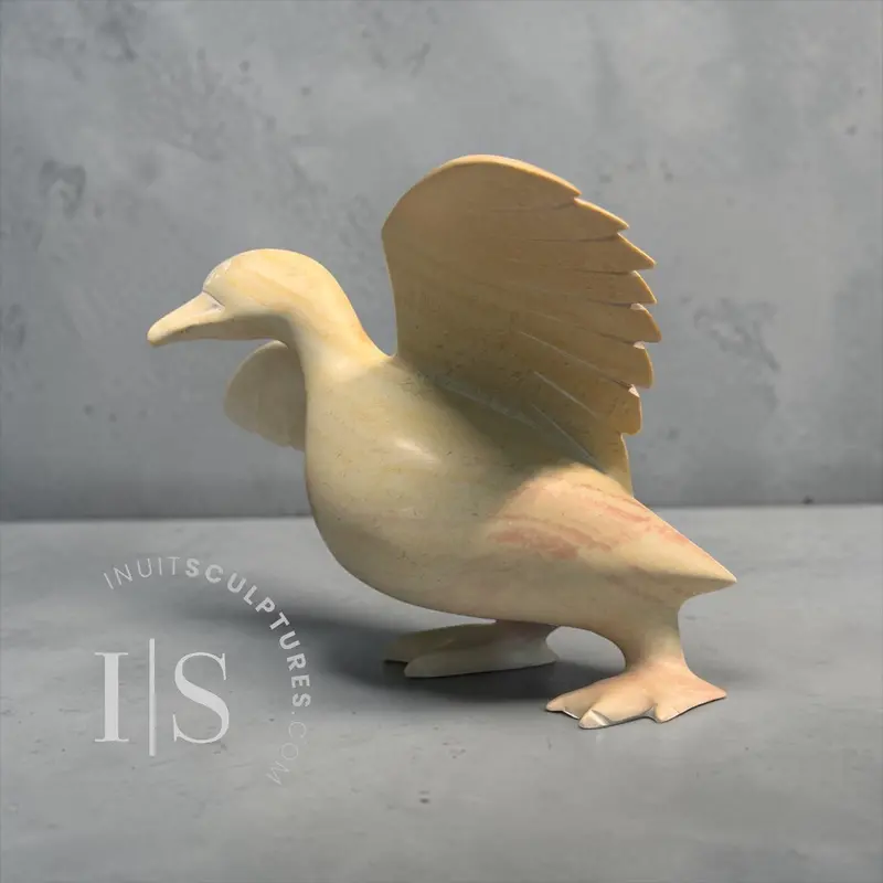 9-Inch Dancing Goose Carving By Pudlalik Shaa – 'Winston' 1