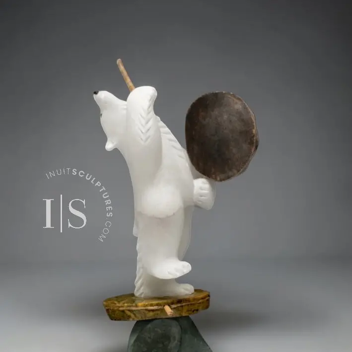 9-Inch Drum Dancing Bear Carving By Derrald Taylor – Glory, Glory, Hallelujah! 1