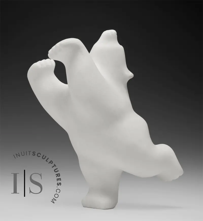 9-Inch Limited-Edition Dancing Bear By Johnny Manning, 'Harbour' — Italian Marble Base 1