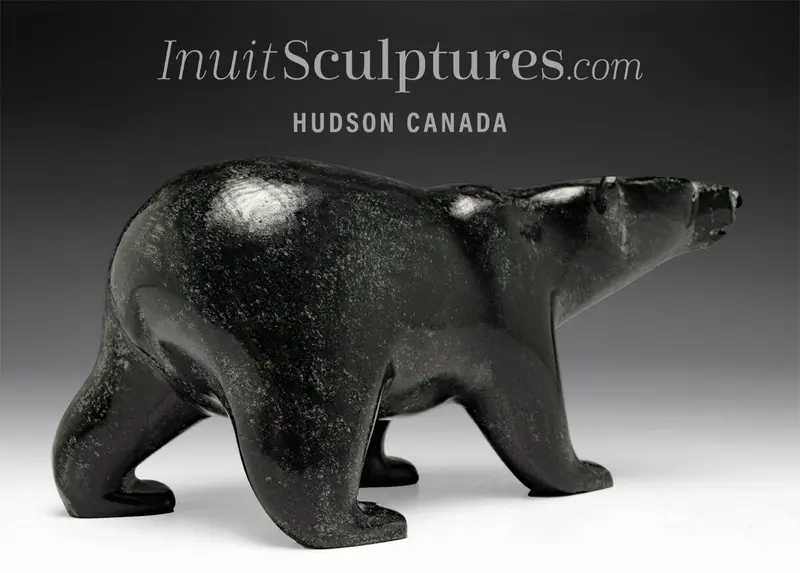 9" Walking Bear Carving By Tim Pee — 'Native Son' 1