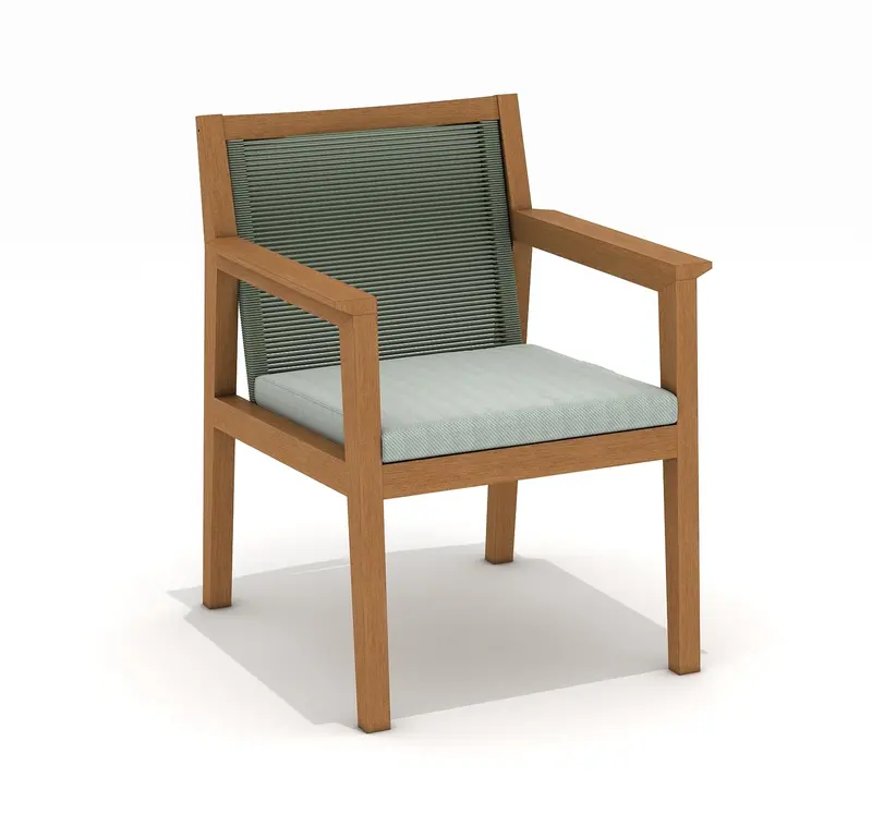 Agate Green Rope-And-Teak Dining Armchair 1