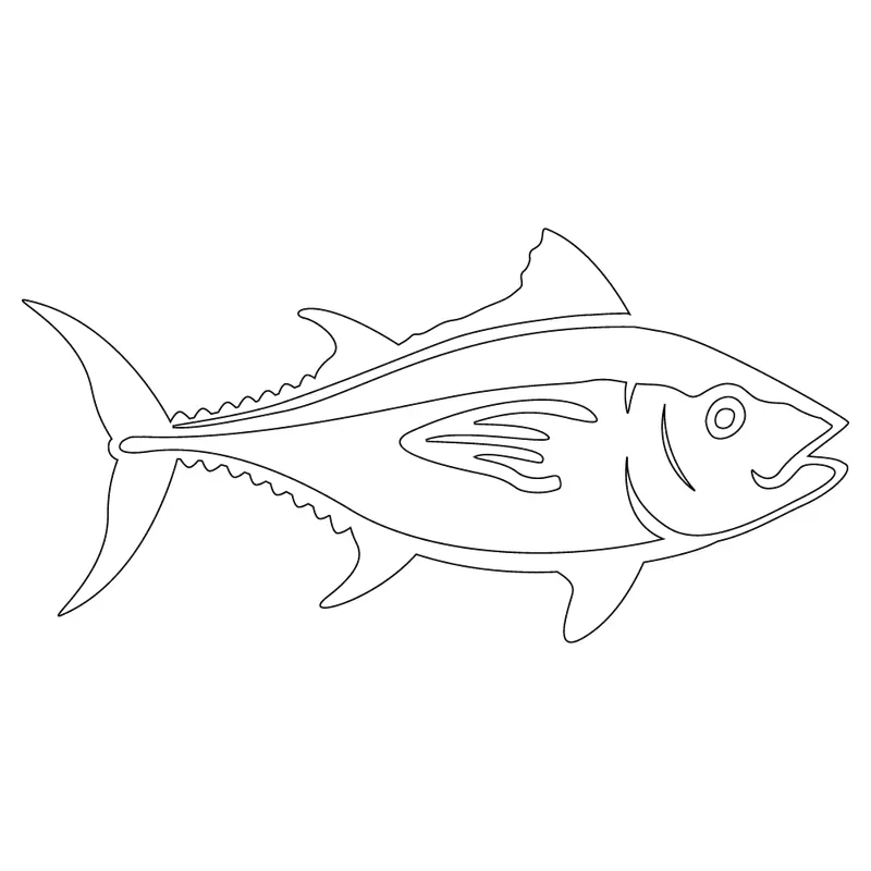 Ahi Tuna Vinyl Decal – 2.8" X 5.3" Hawaiian Fish Illustration 1