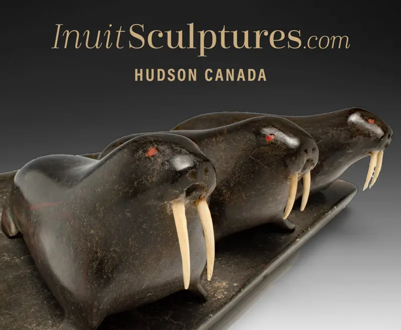 Allooluk Rca Vintage Walrus Sculpture: Basking Pals (13") 1