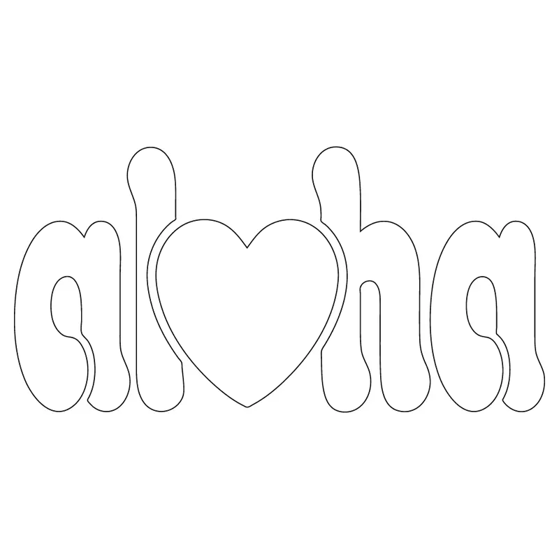 Aloha Heart Sticker – 2.8" X 5.3" Hawaiian-Themed Vinyl Decal 1