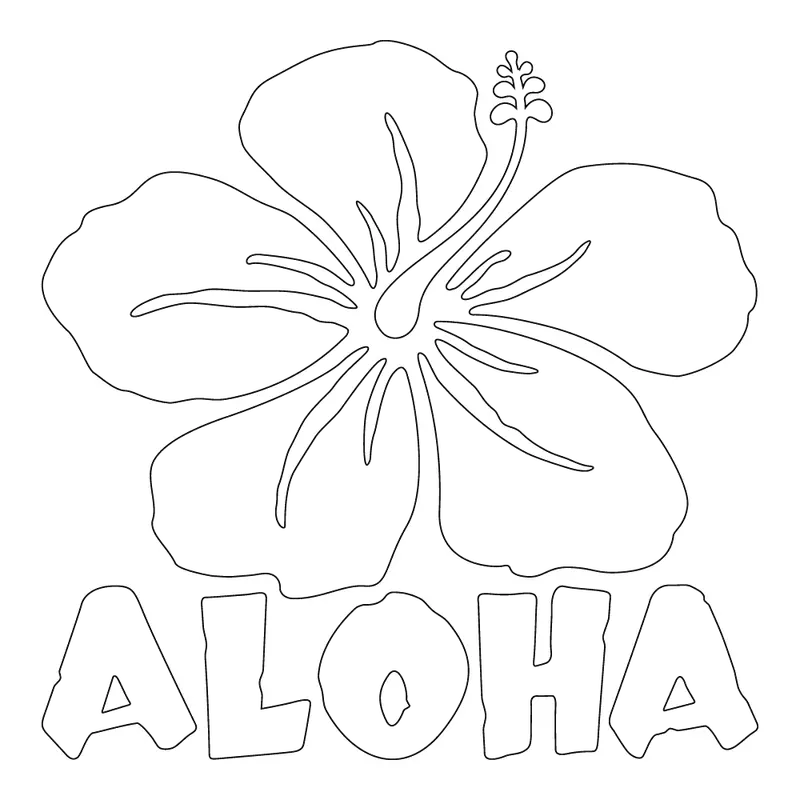 Aloha Hibiscus Floral Sticker – 5X5 Inch Hawaiian Theme 1