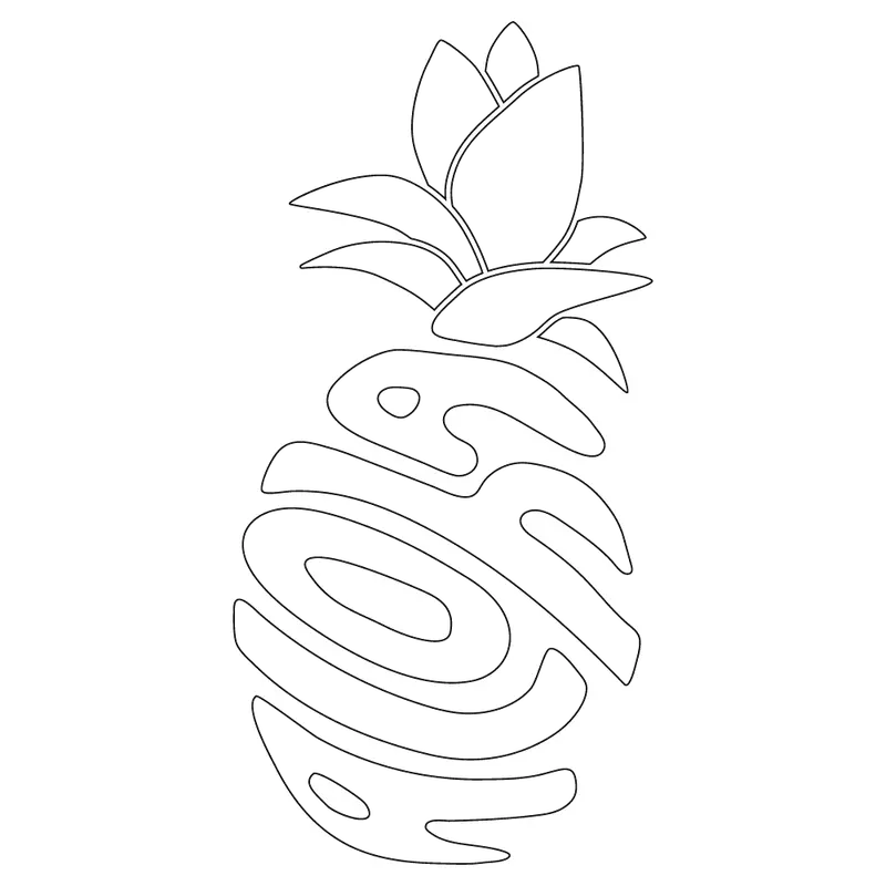 Aloha Pineapple Tropical Sticker – 2.8 X 5.3 Inches 1