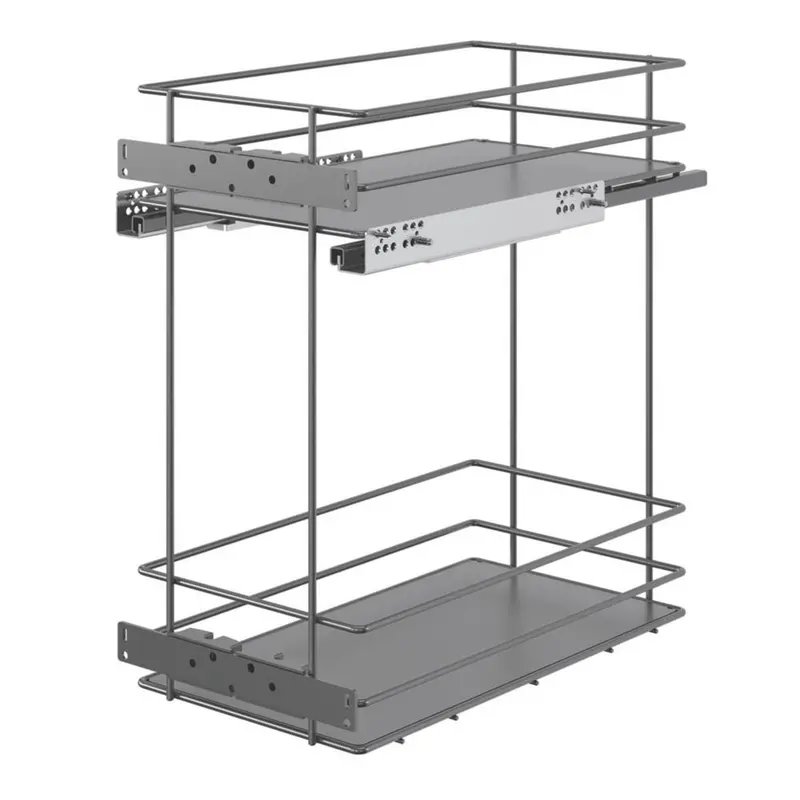 Anthracite Pull-Out Kitchen Cabinet Organizer – Steel Slide-Out Unit For 300Mm Base Cabinets 1