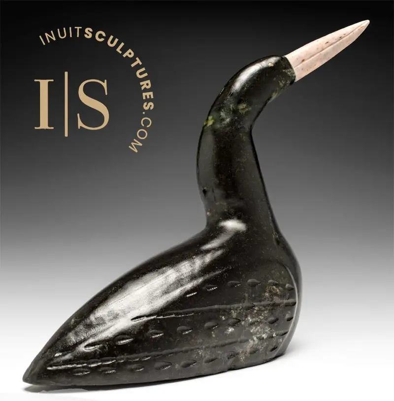 Antique 10-Inch Loon Figurine By George Noah – 'Beaker' 1