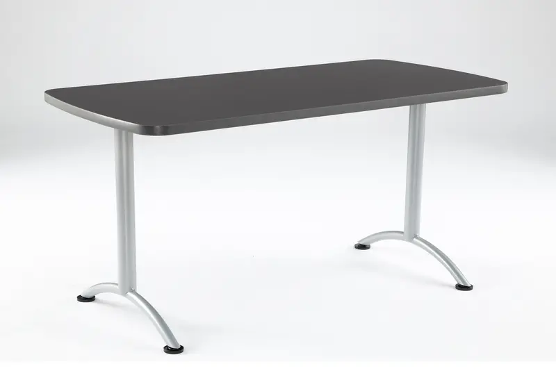Arc™ Fixed-Height Conference Table – 30″ X 60″, Graphite Top With Silver Legs