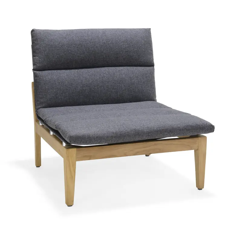 Arno Aluminum-And-Teak Grey Side Sofa 1