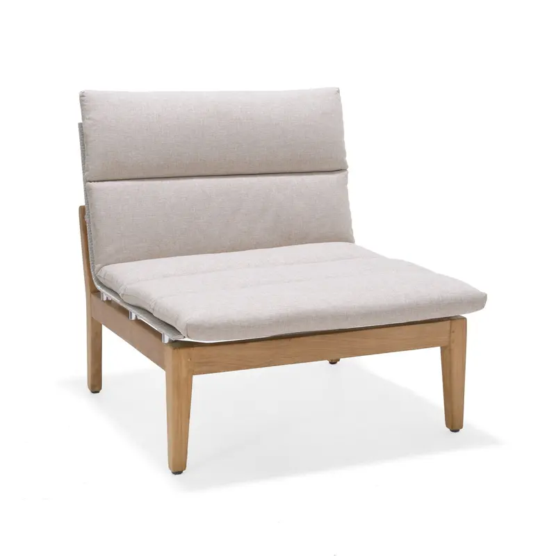 Arno Aluminum-And-Teak White Side Sofa 1