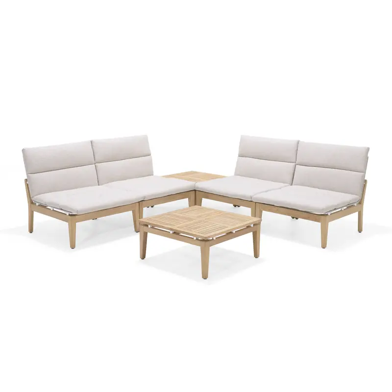 Arno Modular Teak Sofa – 6-Piece Flexible Outdoor Lounge System 1
