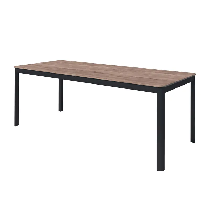 Berlin 81" Rectangular Dining Table – Aluminum Frame With Durable Duraboard Top, Matte Black Finish 1