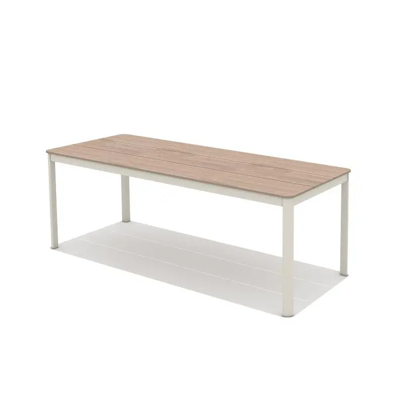 Berlin Coral Sand Aluminum Dining Table – 81" Duraboard Rectangular Outdoor Table 1