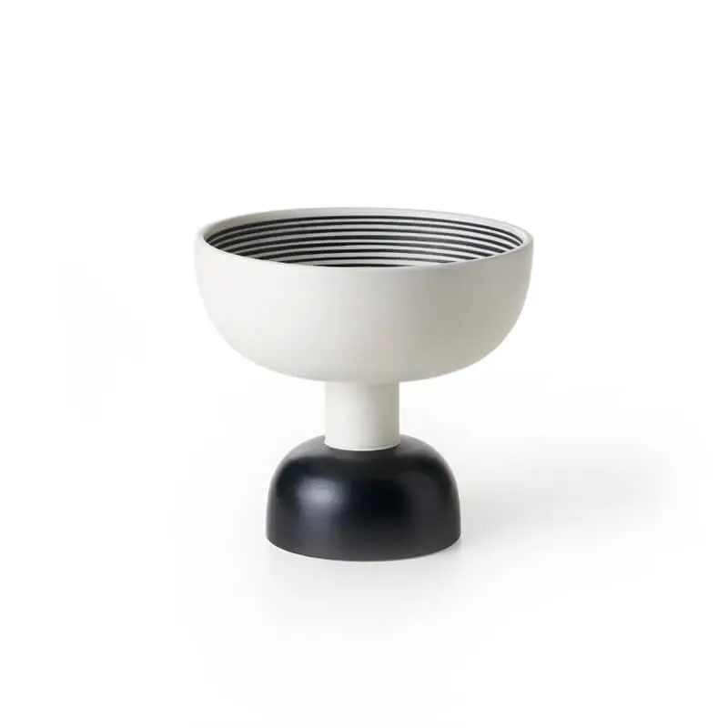 Bitossi Ettore Sottsass Black-And-White Elevated Bowl (H23Cm) 1