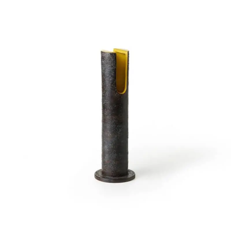 Bitossi Inv-2465 Tall Slim Ceramic Vase With Faceted Cuts 1