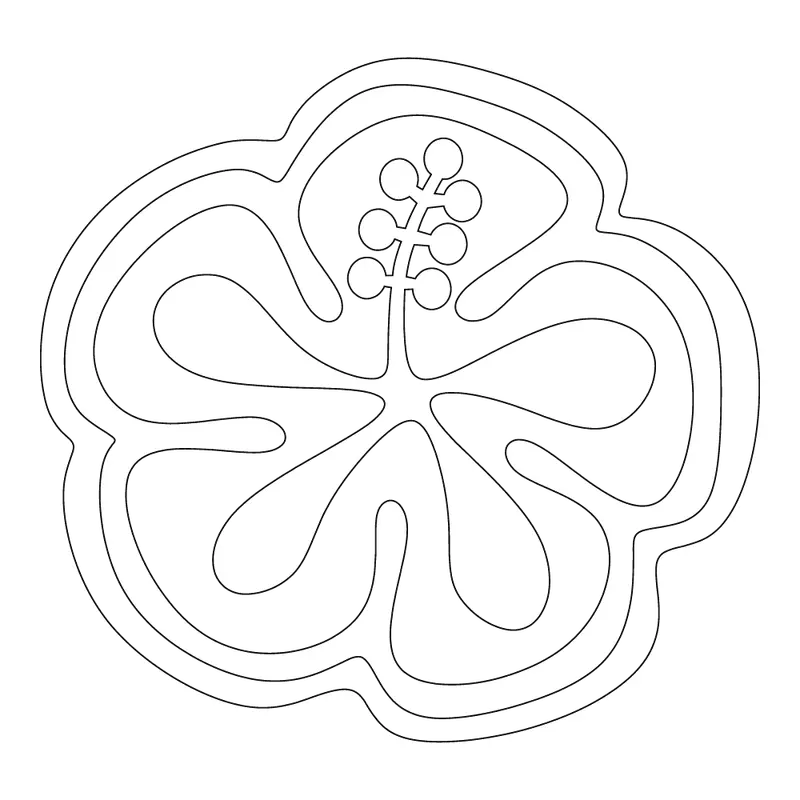 Bold Botanical Flower Illustration – 5-Inch Art 1