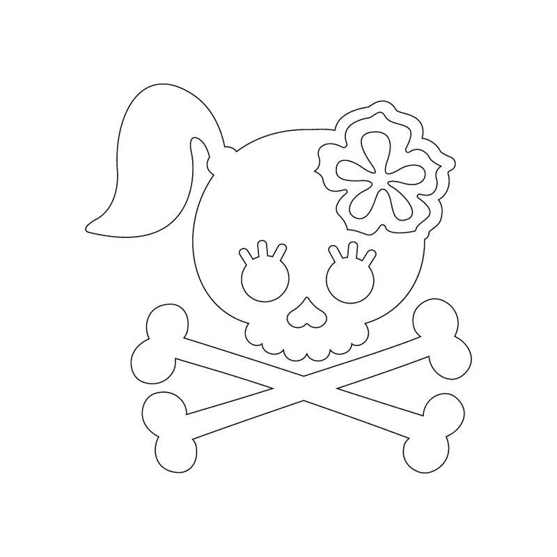Brandy Skull Sticker – 2.5 In Square Vintage-Inspired Gothic Art 1