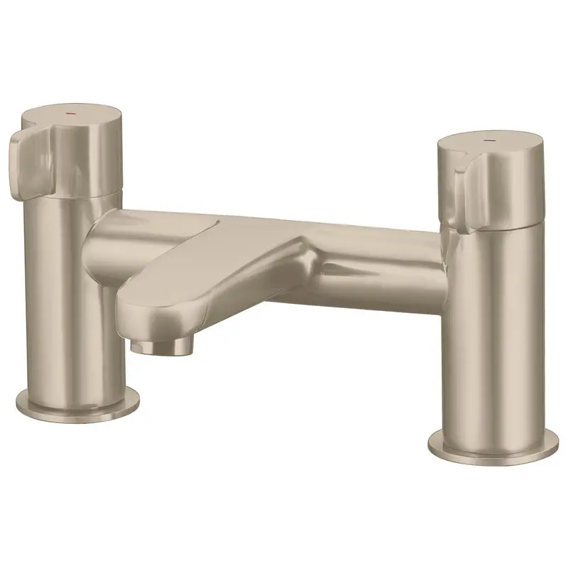 Brass Bath Filler Mixer Tap – Nickel-Effect Lever Design With Ceramic Cartridge 1