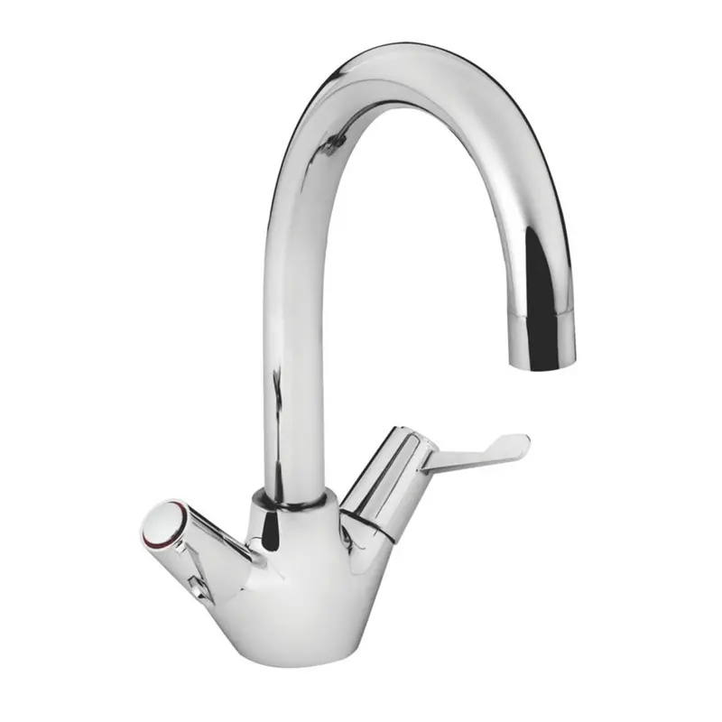 Bristan Chrome Double-Lever Kitchen Tap – Mono Mixer With Swivel Spout Design 1