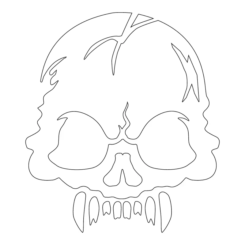 Brutal Skull Sticker – 5X5 Inch Bold Edgy Illustration 1