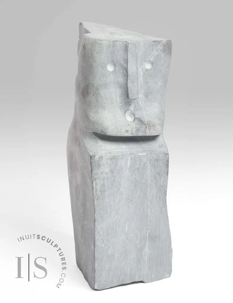 Bust Of An Eskimo Woman – Vintage 10" Sculpture By Elizabeth Aulatjut, Titled 'Mater' 1