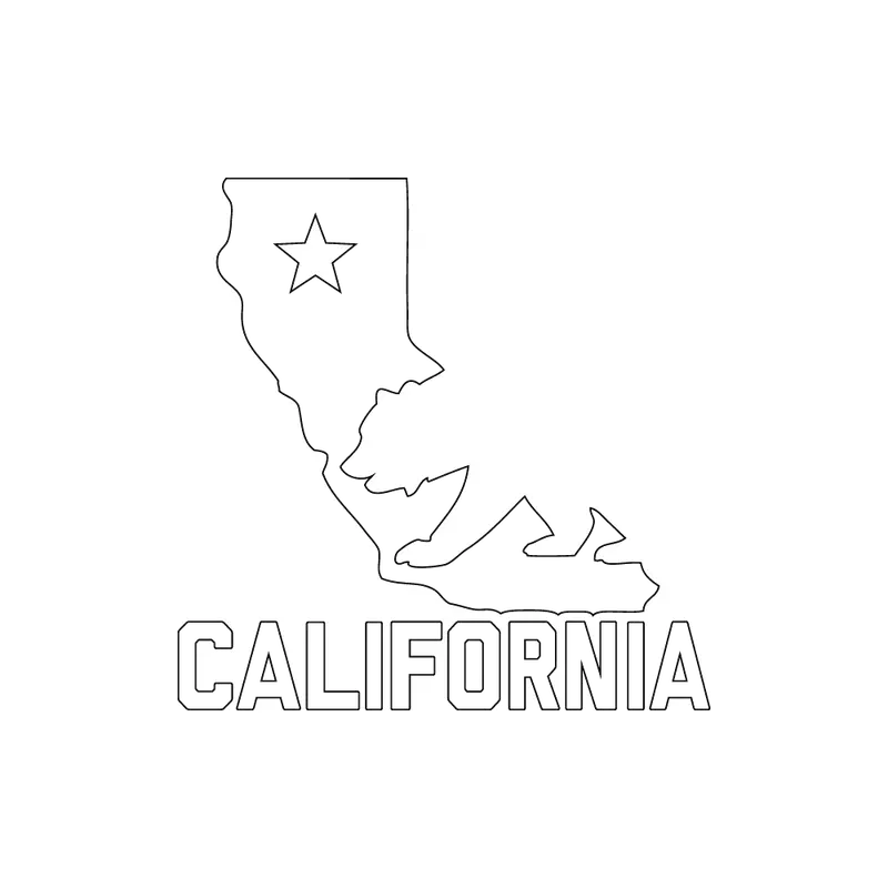California Bear Mini Vinyl Sticker – 2.5" X 2.5" (Design #871) 1