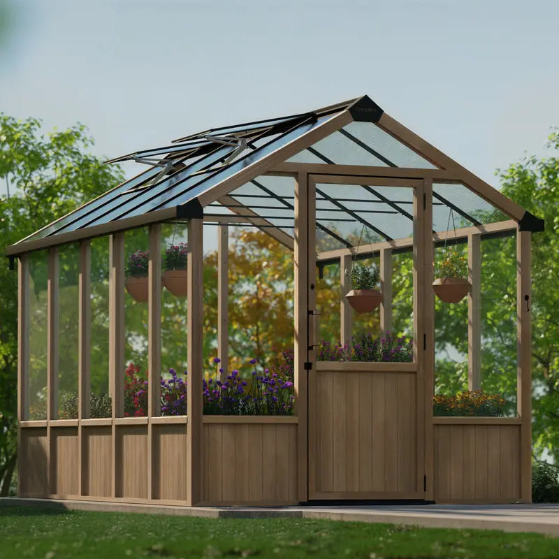 Canopia Natura 8-Foot Cedar Greenhouse In Brown 1