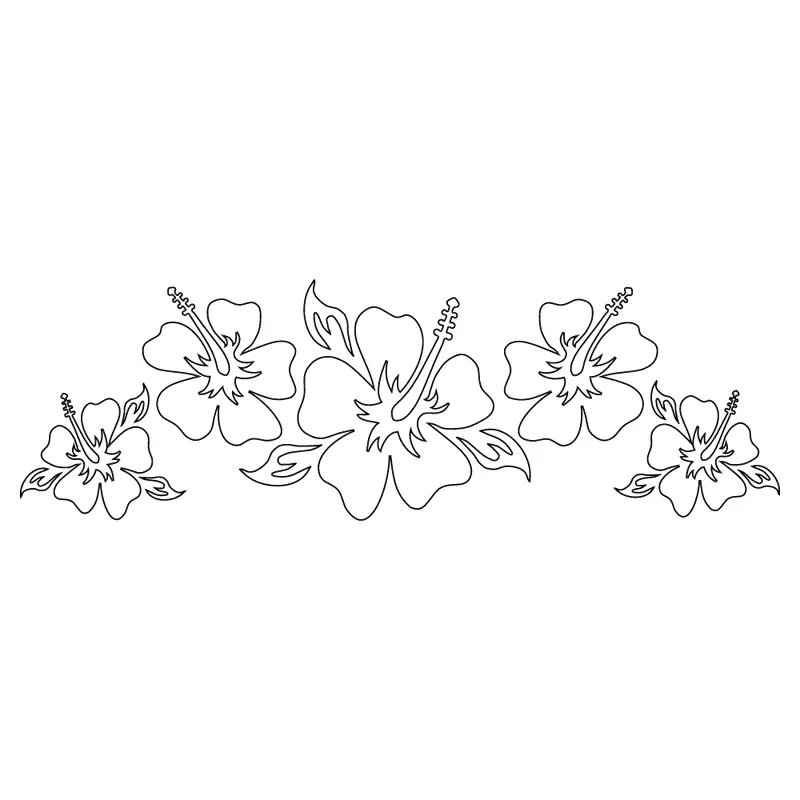 Classic Hibiscus Sticker – 12 In X 4 In Tropical Floral Decal 1