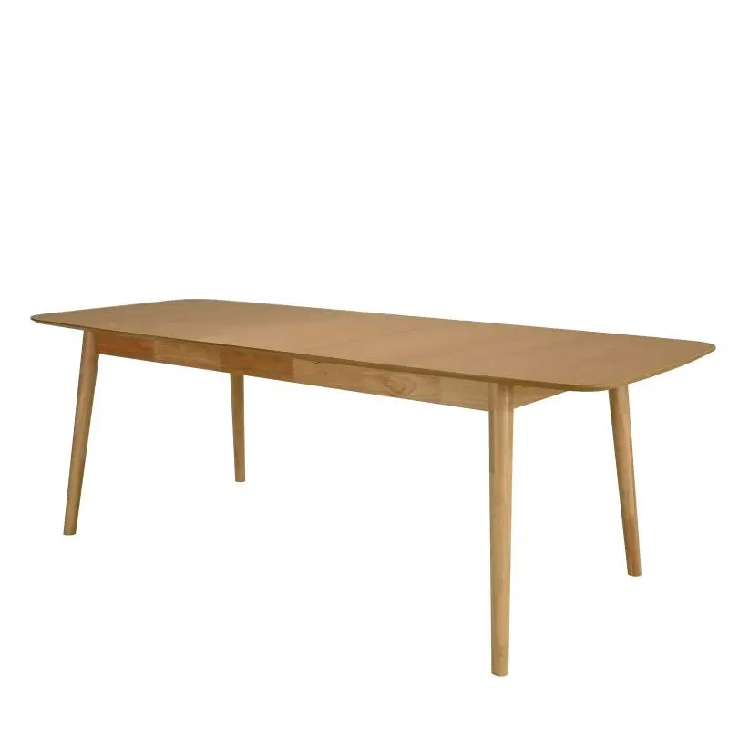 Cody Light Rubberwood Extendable Dining Table – Sleek Natural Wood Extension Table 1