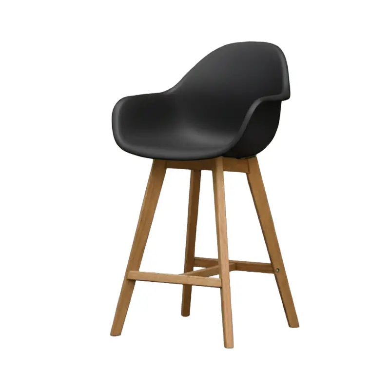 Concarneau Black Armless Stool 1
