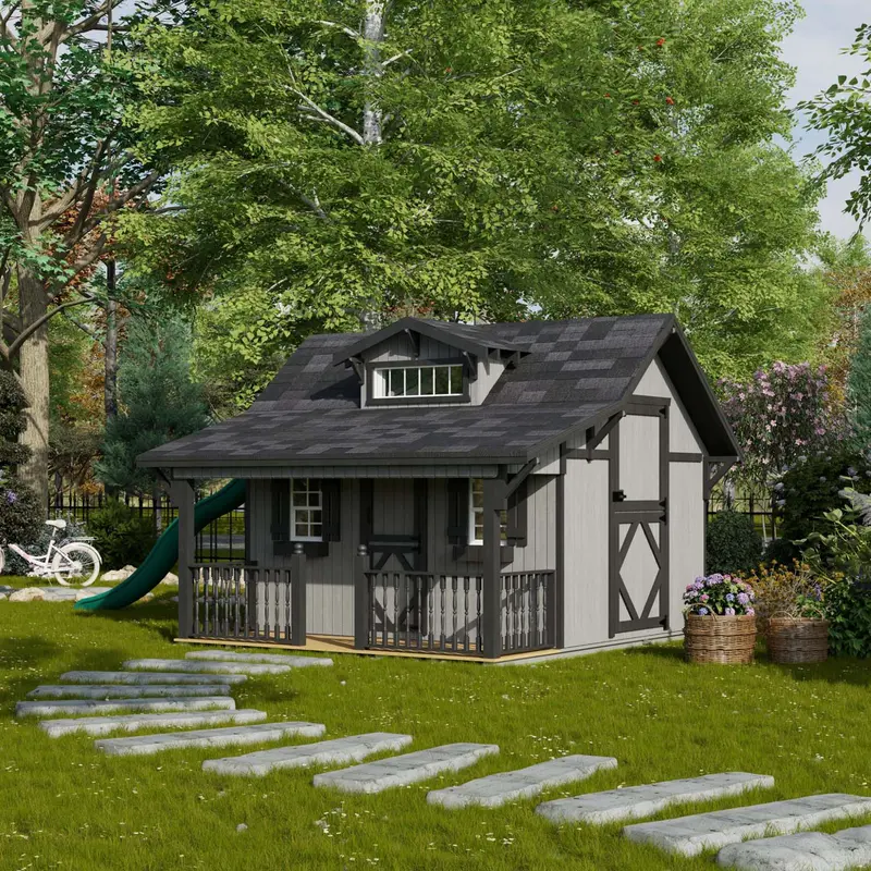 Craftsman Playhouse – Little Cottage Co. Arts & Crafts Style Outdoor Play Area 1