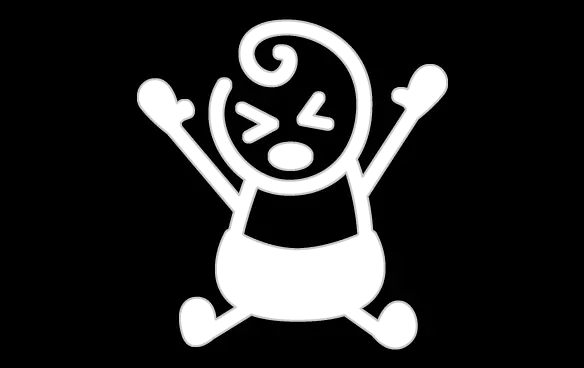 Crying Baby Sticker – 2.5 In Square Expressive Infant Graphic 1