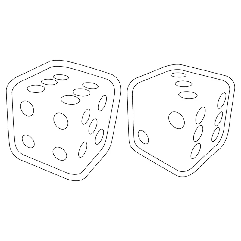 Dice Sticker – 2.8" X 5.3" Lucky Gambling Or Game-Themed Design 1
