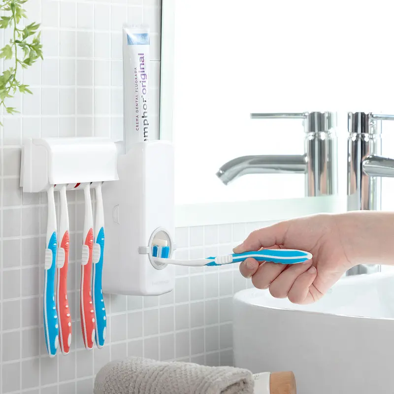 Diseeth Innovagoods Toothpaste Dispenser With Toothbrush Holder Stand 1