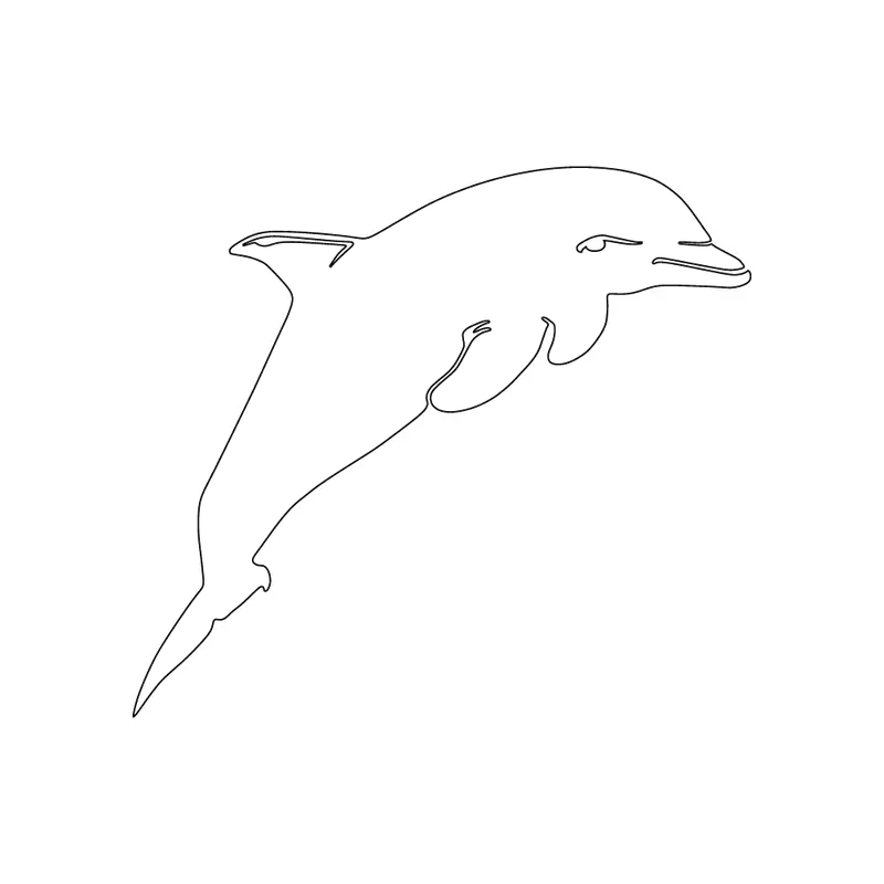 Dolphin Vinyl Decal – 2.5 Inch Square Marine Art 1